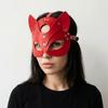 Zinc Zinc Alloy Halloween Mask Animal Ears Mask Half Face Mask Punk PU Leather Mask  Women