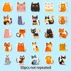 50PCS Cartoon Cat Waterproof Stickers DIY Refrigerator Notebook Computer Water Cup Luggage Decoration Creative Cat Art Stickers