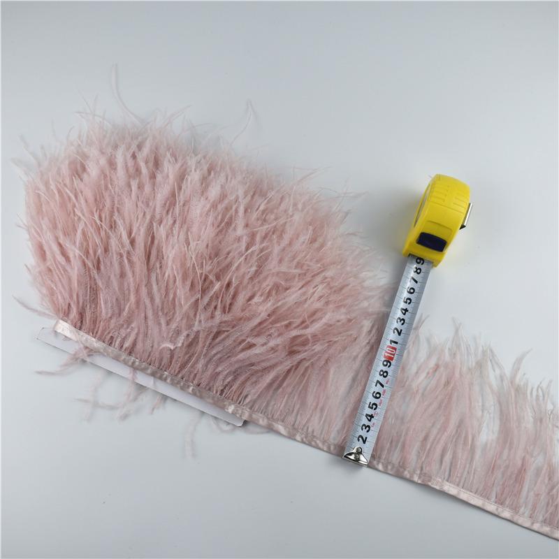 Feather1M 5M 10Meters Ostrich Feather Skirt Fringe Trims 10-15CM Ostrich Feather Ribbon Feathers for Crafts Wedding Feathers Decoration