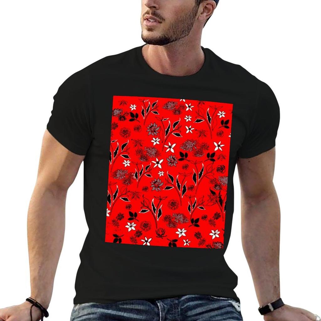 Red Floral Field Tshirt Unisex T Shirt Cotton 100 Unisex T Shirt Graphic Cotton T Shirts High Quality Tshirt