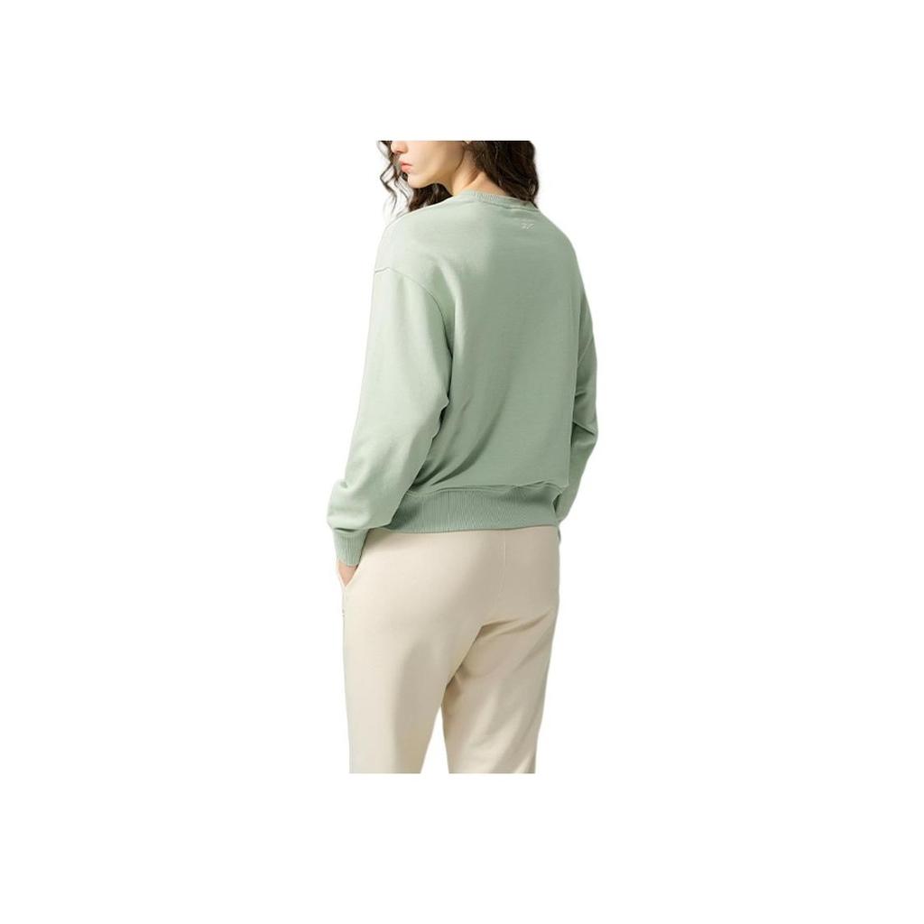 Reebok Round Neck Solid Color Breathable Sweatshirt Women Tops Gray-Green 24FRM306WGL5