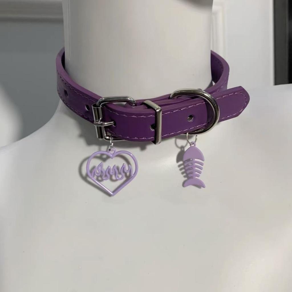 Y2K Готический Многослойный Ретро Коричневый Искусственная Кожа Заклепка Подвеска Ожерелье Женский Нежный Чокер Звезда Черное Сердце Панк Ювелирные Изделия