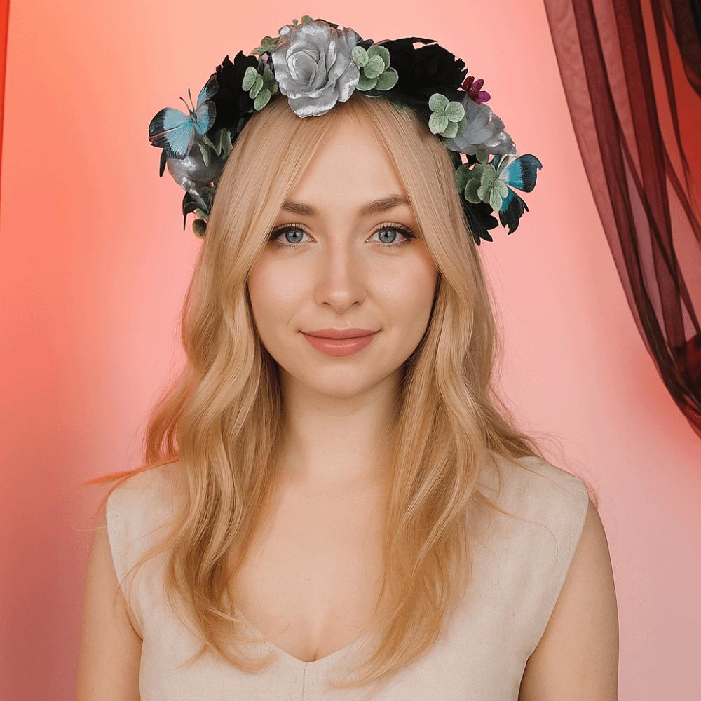 Fashion Simulation Flower Headband Plastic Gothic Headband Cosplay Headband Halloween Party