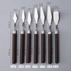 1 Pcs Student Art Oil Painting Scraper Wood Flat/Tip Head Stainless Steel Pick Knife Gouache Pigment Pointed Color Mixing Shovel