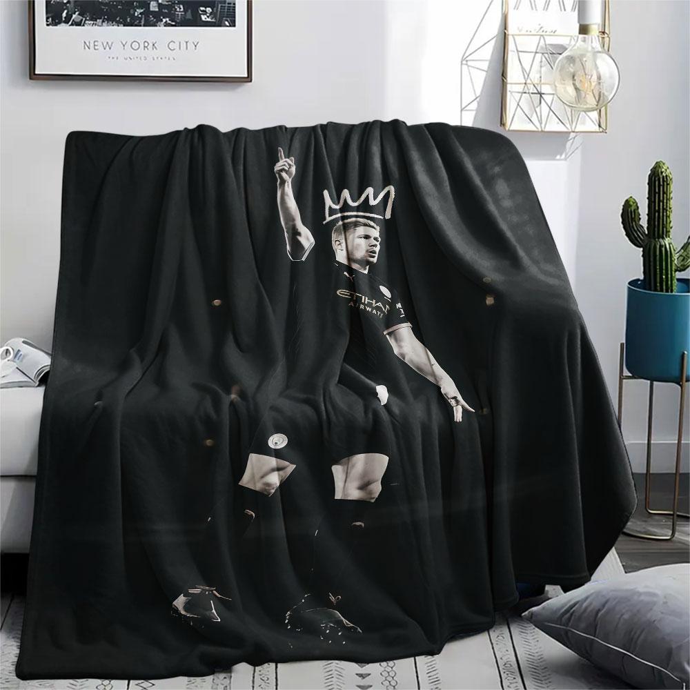 Kevin De Bruyne Printed Flannel Blanket, soft throw for bedroom sofa, washable,soccer fan merchandise, great gift.