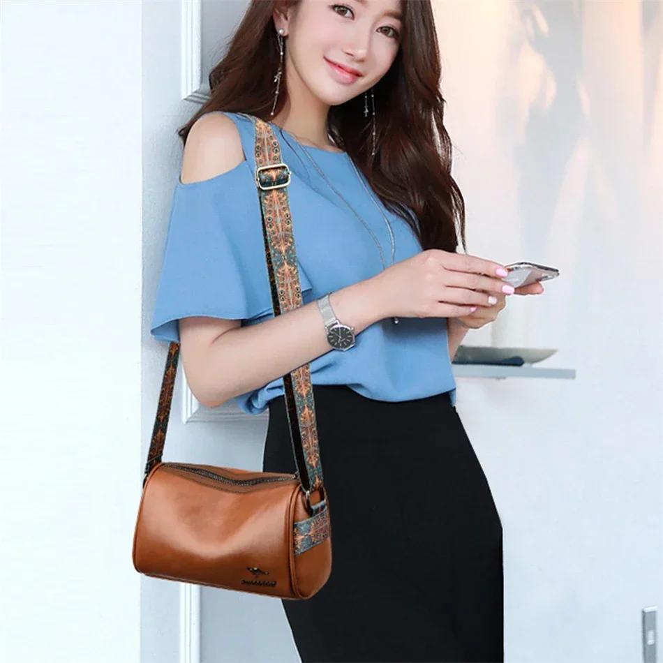 Роскошная мягкая кожаная сумка через плечо для элегантных женщин. Высококачественные женские сумки и кошельки. Сумка-мессенджер через плечо.