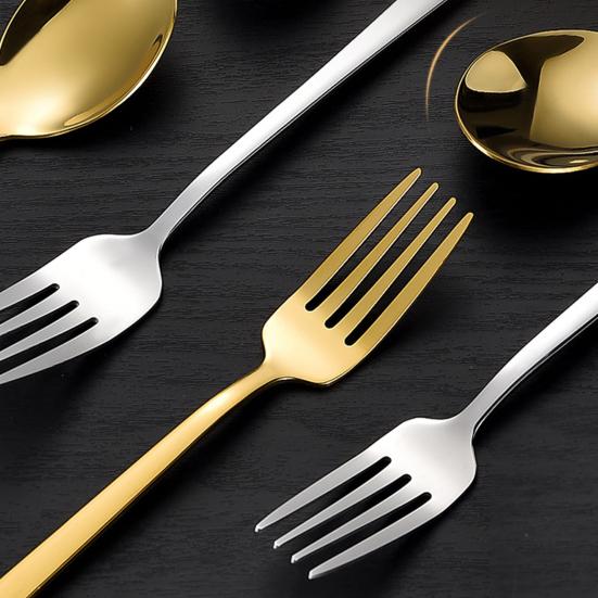 Ложка Вилка Нержавеющая сталь Корейский стиль Элегантный Прочный Легко чистить