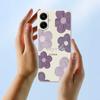 For Samsung Galaxy A07 4G Case Purple Flower Pattern Printing Straight Edge TPU Phone Back Cover