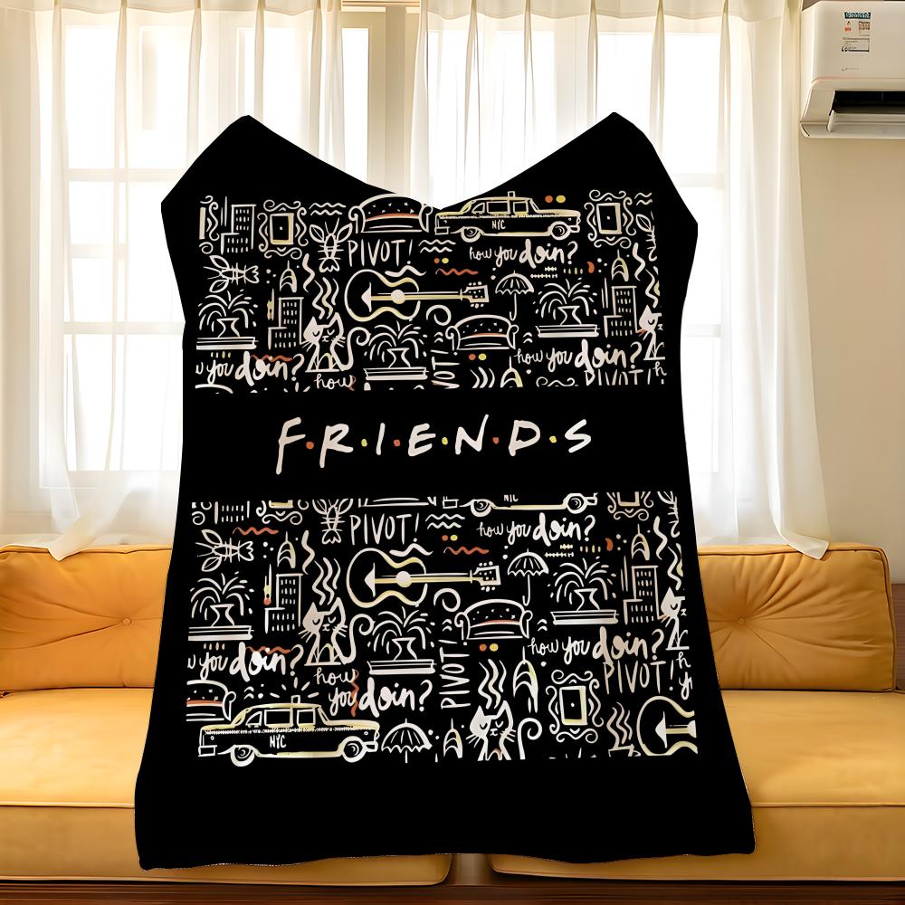 Драма F-Friends Бросьте Фланелевое Уютное С Принтом Одеяло, Портативное, Прочное, Машинная Стирка, Милое, Крутое