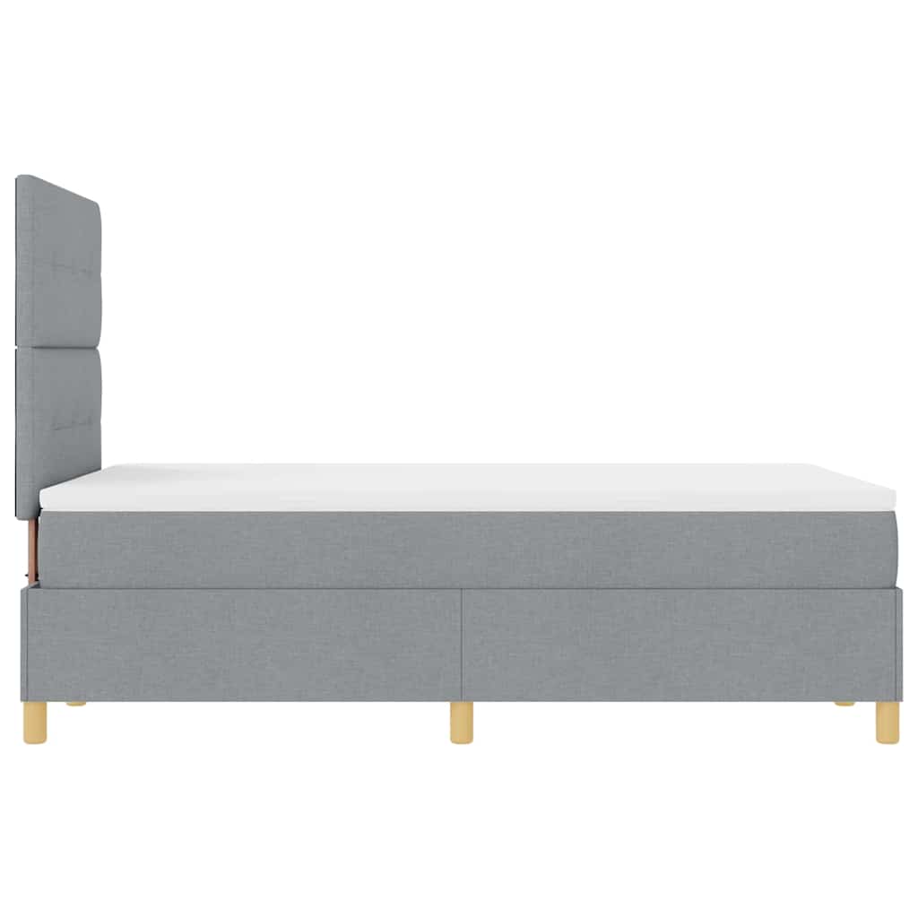 Boxspring Bed with Headboard Light Grey 120 x 190 cm Fabric