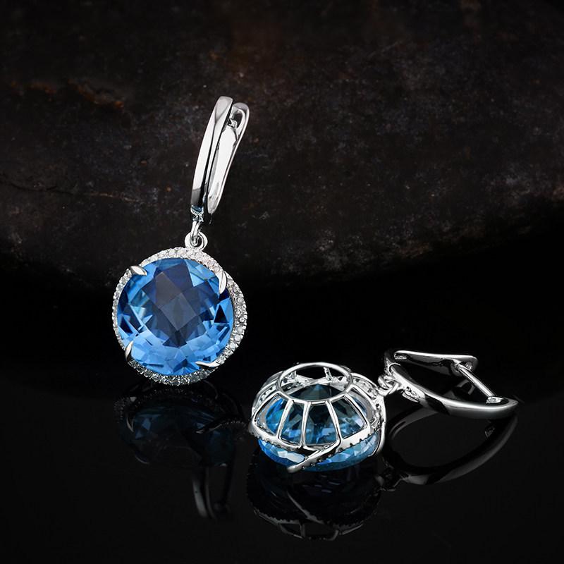 Посеребренное золотом кольцо с аметистом и голубым топазом для женщин