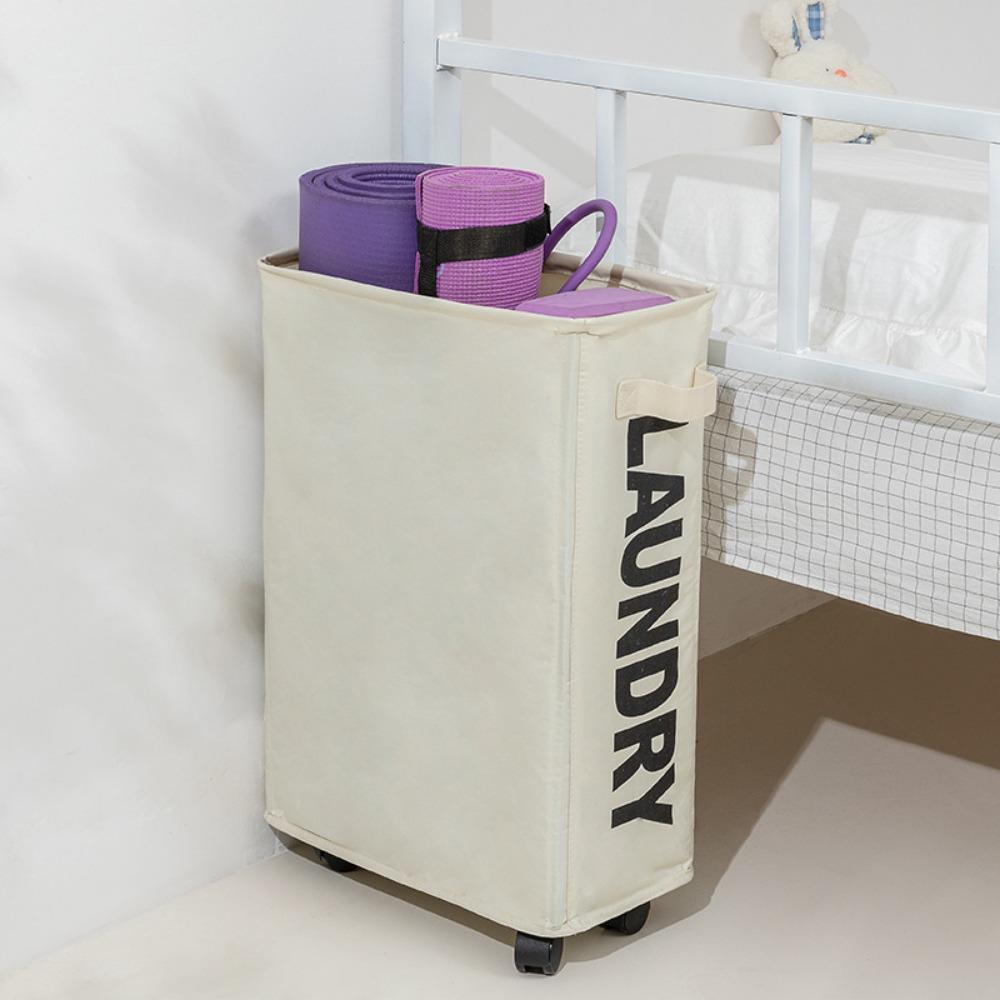 Laundry Basket Foldable Dirty Clothes Basket Yoga Storage Bags Clotheing Organizer Home Assortment Box With Wheel Narrow Boxs