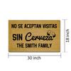 No Se Aceptan Visitas Sin Cerveza Door Mat  Family Name Doormat Non slip Rubber Back Floor Mat Decorative Rug Entrance