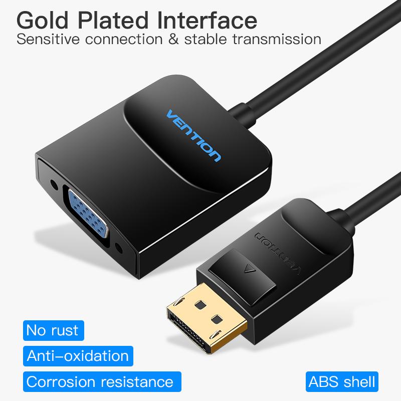 Адаптер Vention Displayport to VGA 1080P Display Port Male to VGA Female Converter для проектора HDTV монитора DP to VGA адаптер