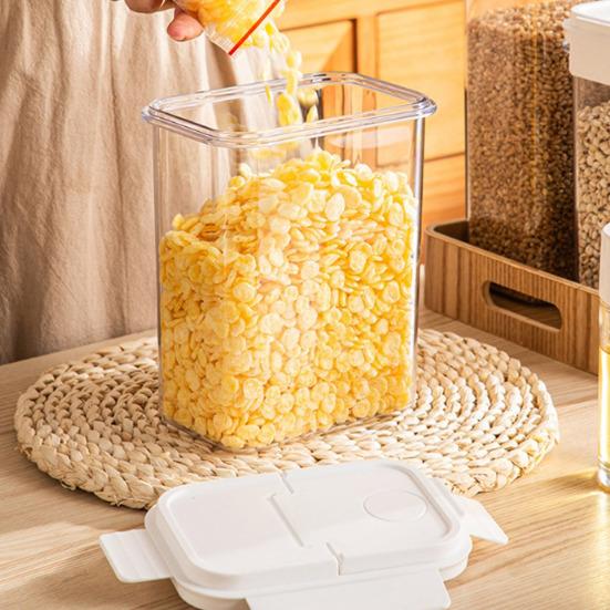 Airtight Food Storage Container Food Grade BPA Free Leak-Resistant Stackable Design Transparent Grains Dry Foods Storage Jar