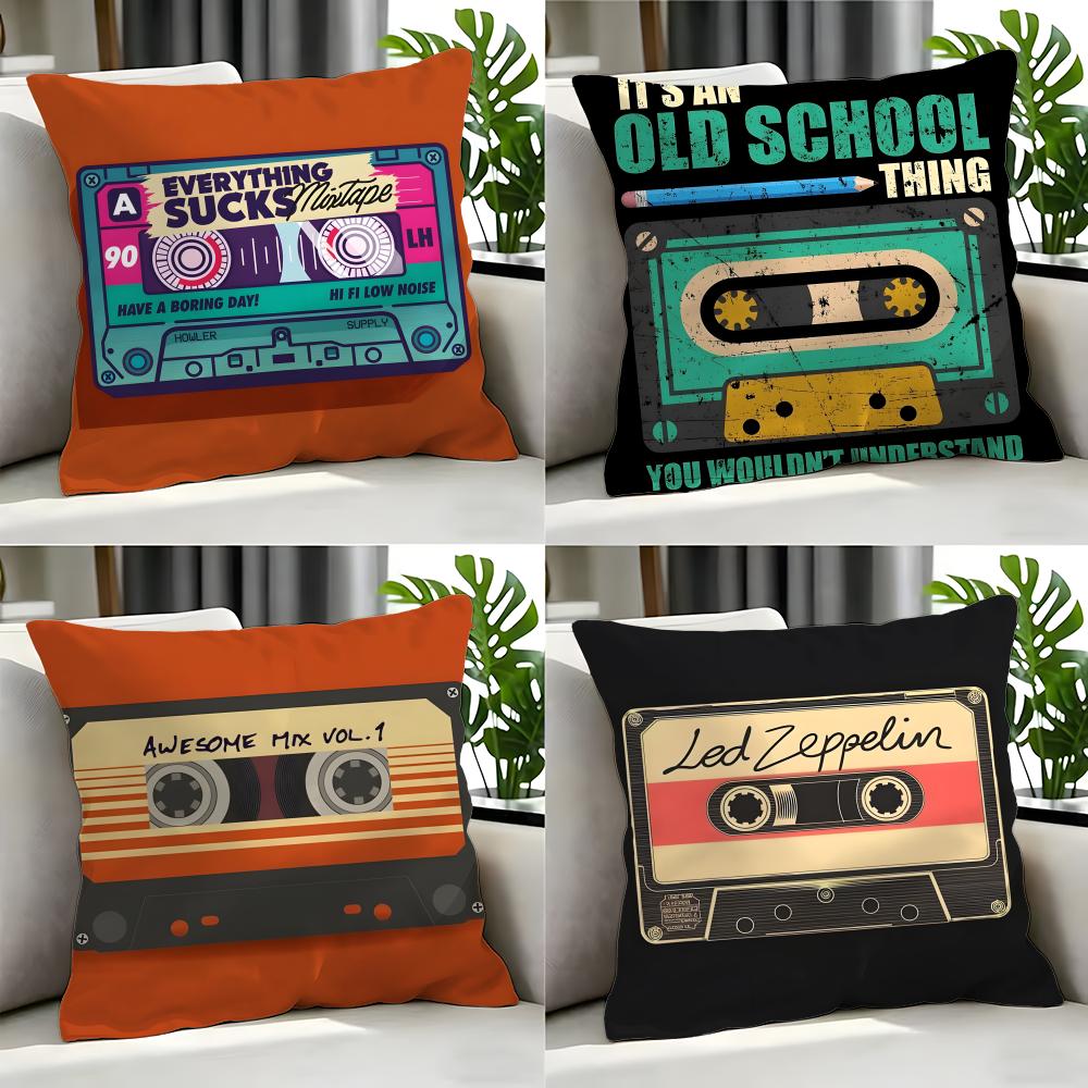decor Music Tape Print Cushion Cover Cushion Cover Set Pcs x x x Pillowcase Decorative Sofa Home Decor