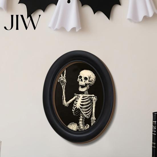 Minimalist Halloween Art Wall Art, Retro Oval Hanging Decoration, Table Dark Aesthetic Sign, Decorative for Living Room Holiday Decor Small