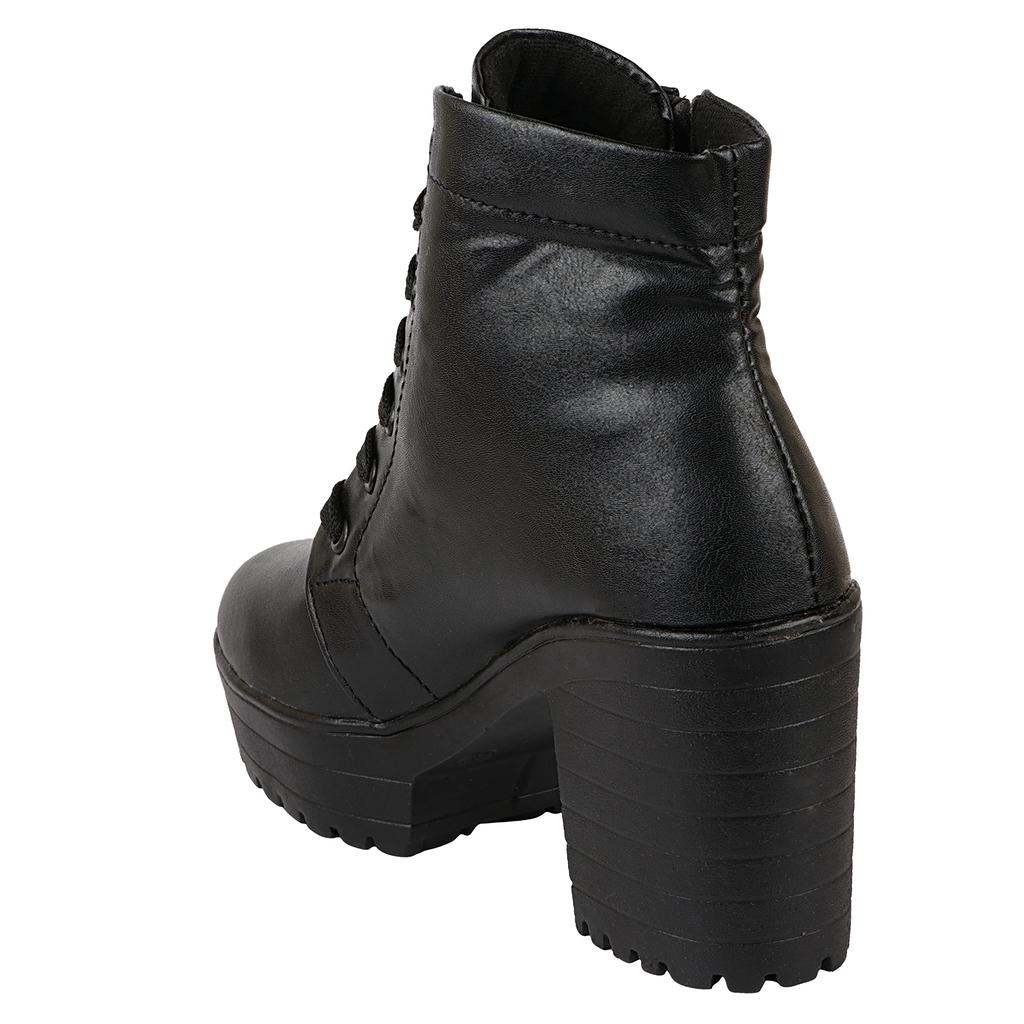 Shoetopia Женские короткие ботильоны на массивном каблуке с нескользящей подошвой, удобные модные ботильоны на щиколотку | Мягкая амортизирующая подошва | Для повседневной носки, вечеринок и зимы