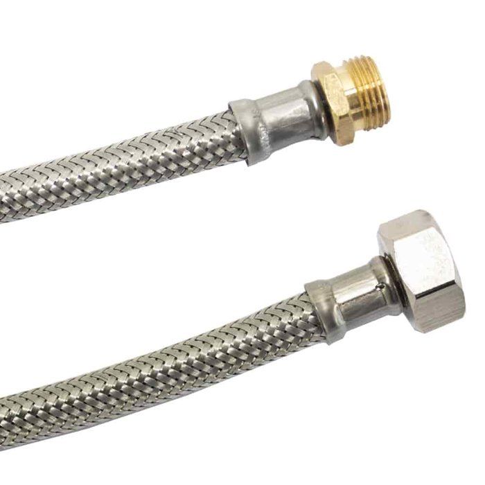 Flexible Inox, 1000mm, 3/8" AG X 1/2" ÜM, for Drinking Water