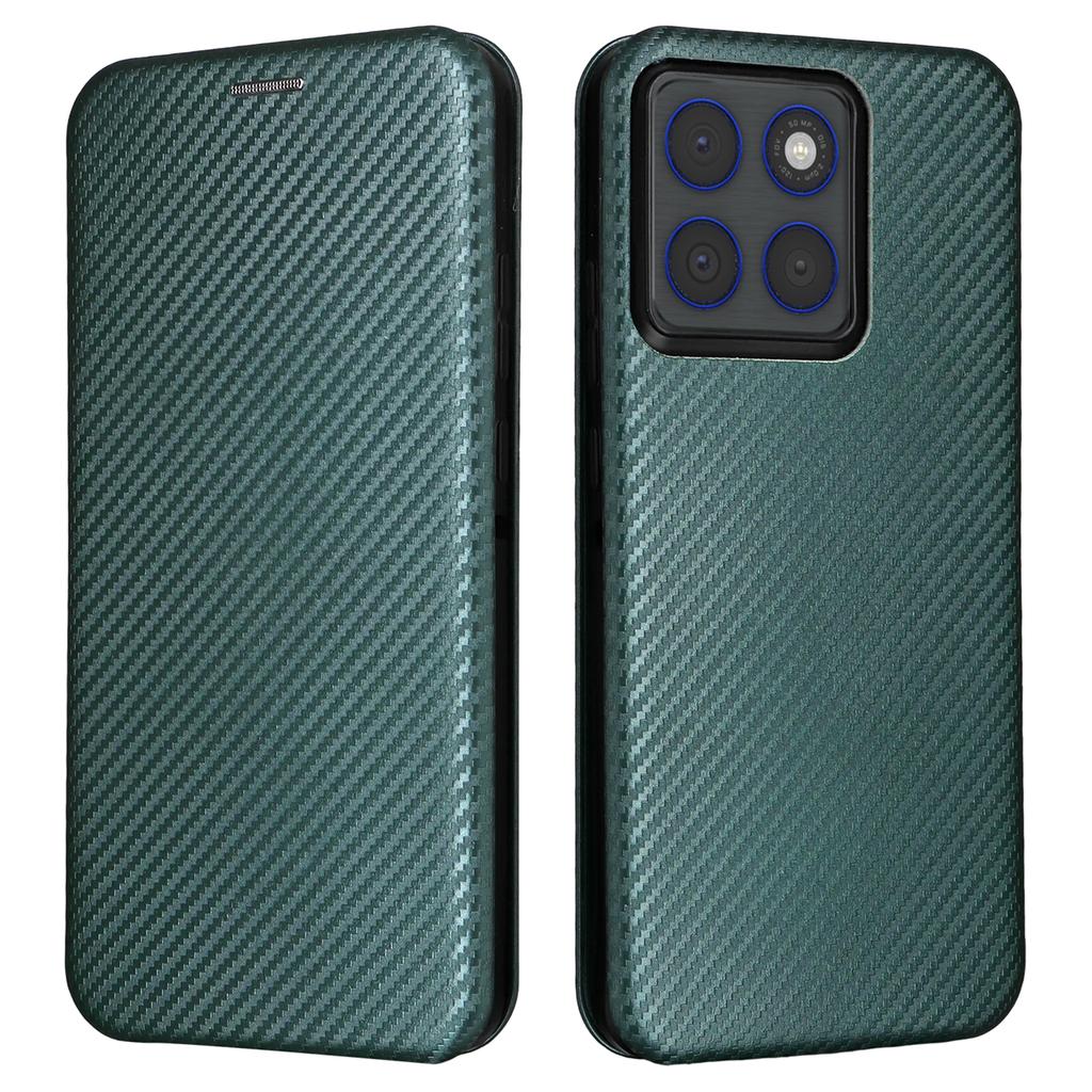 Чехол для Motorola Edge 70 5G с текстурой углеродного волокна, ударопрочный чехол из ПУ-кожи