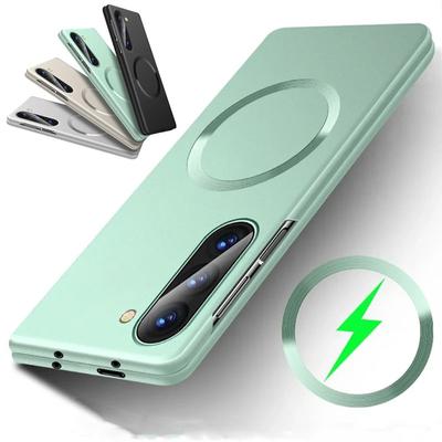 Для Magsafe Магнитный Гальванический Чехол для Samsung Galaxy Z Fold7 Fold6 Fold5 Fold4 Fold3 Матовый Жесткий ПК Беспроводная Зарядка Чехол