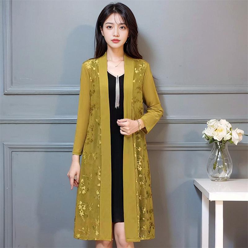 Средний возраст Женский Кардиган Тонкий Стиль Солнцезащитная Одежда Пальто Женская Летняя Шаль Длинные Солнцезащитные Топы Куртка