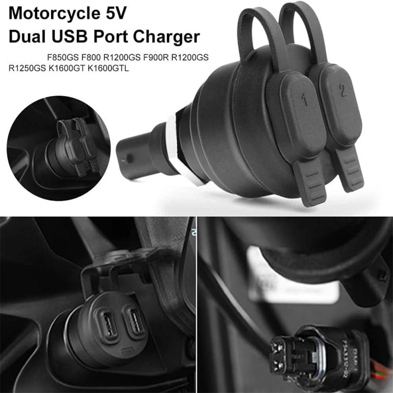 1 шт. Мотоциклетные аксессуары Двойное USB зарядное гнездо для F900R/R1250Gs/R1200Gs/S1000Xr/K1600Gt/K1300S/F850Gs/F750Gs/F650Gs