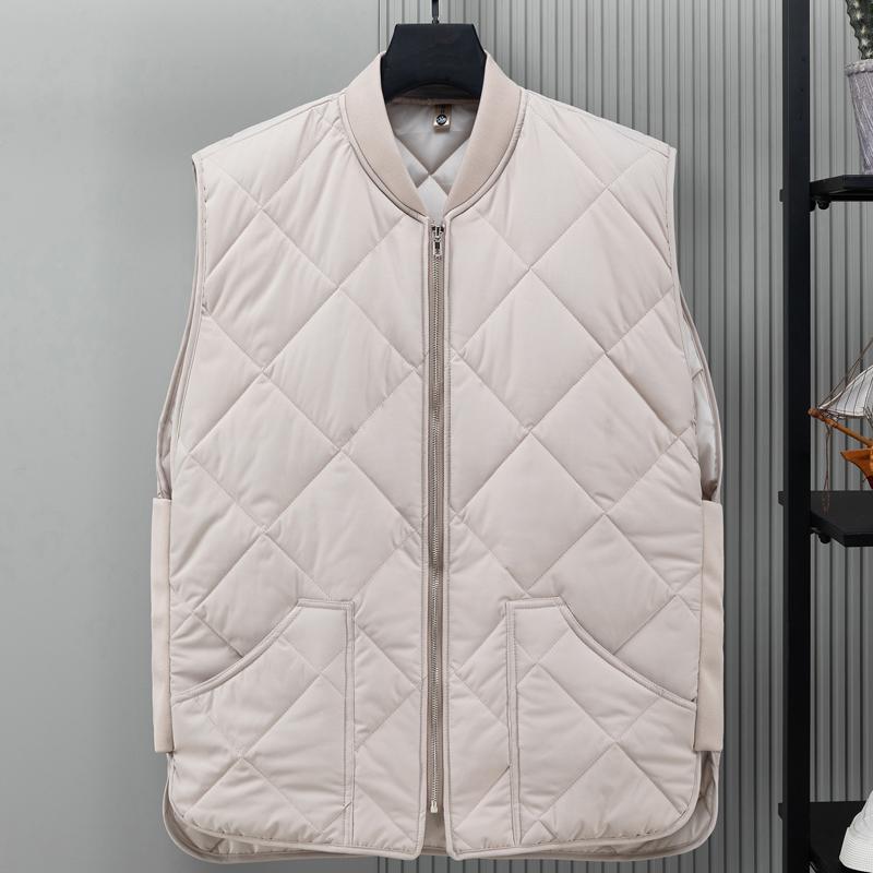 Men's Fall and Winter Thickened Warm Vest Solid Color Sleeveless Loose Casual Jacket