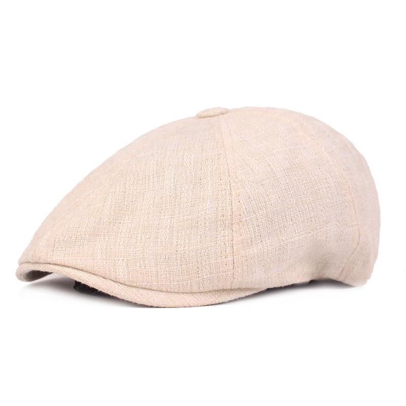 Берет из хлопка и льна для мужчин и женщин, кепка с язычком в стиле ретро, старая кепка, дорожная шляпа для улицы, одноцветный берет