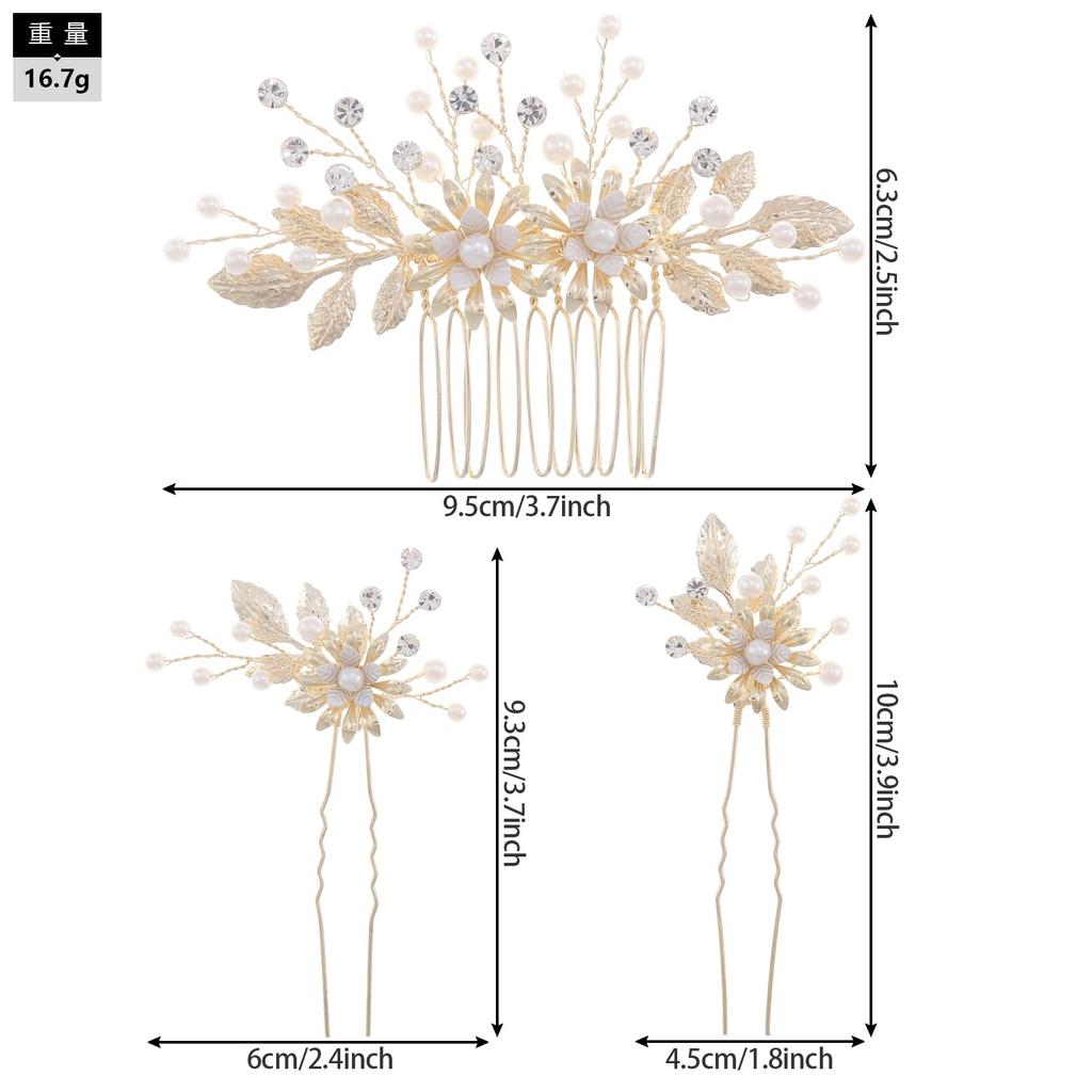 Famihot Hair Headpiece with Flower Pearl and Hairpin Set of Delicate Hair Accessories for and Traditional Japanese Clothing Ornament, Motif, Comb, 3,