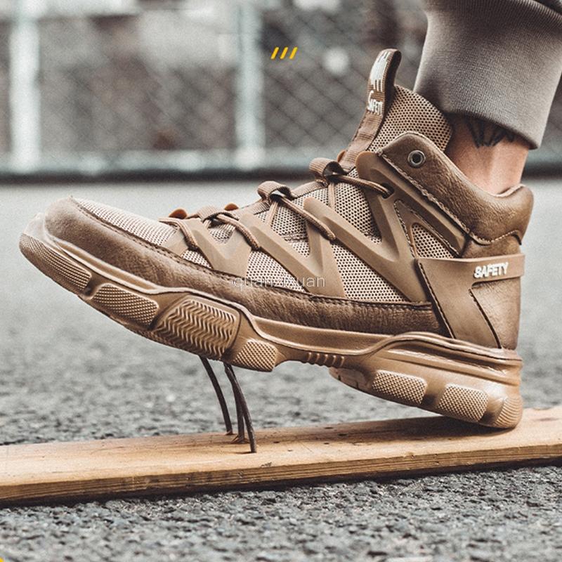 Fashion Work Safety Shoes Men Indestructible Work Boots Male Security Steel Toe Shoes Puncture-Proof Work Sneakers Men's Safety Boots