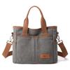Solid Color Canvas Women's Bag Casual Large Capacity Crossbody Shoulder Bag Tote Bag
