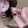 Серьги-пусеты с жемчугом, покрытые флоком, с бриллиантами, ретро-темперамент, серьги на год рождения, серьги