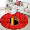 Belgium National Football Team Round Area Rug,Carpet Rug for Living Room Bedroom Sofa Playroom Decor,Non-slip Floor Mat