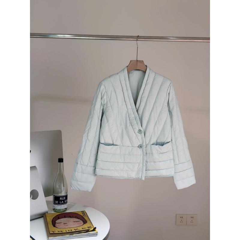 Женская короткая легкая пуховая куртка на белом утином пуху, теплая куртка с воротником, повседневная