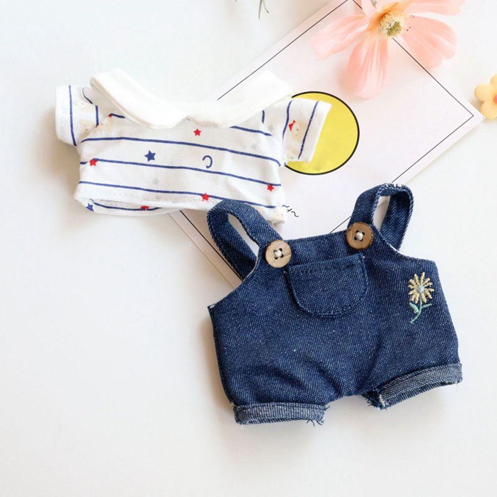 Casual Wears Overalls Fashion Cotton Pants 20cm Doll Trousers T-shirt Clothes 20cm Doll Clothes