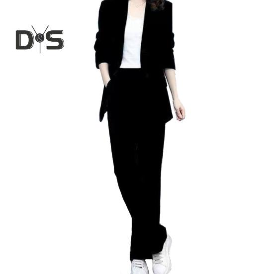 2 шт./компл., женское пальто, брюки, костюм, формальный деловой стиль, кардиган с отворотом и пуговицами, с длинным рукавом, прямая, широкая, плюс размер, куртка для поездок на работу, брюки