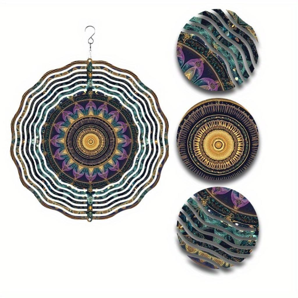 10-дюймовый металлический мандала-спиннер для ветра, уличный декор для сада, вращающаяся музыка ветра для патио, двора, весны, лета, Дня благодарения, подарка на День матери