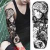 1 PC 480*170MM Full Arm Temporary Tattoo Sticker Sleeve Men Women Fashion Sexy Fake Tattoo Wolf  Lion Tiger Painting Tattoo Skull Angel Tattoo