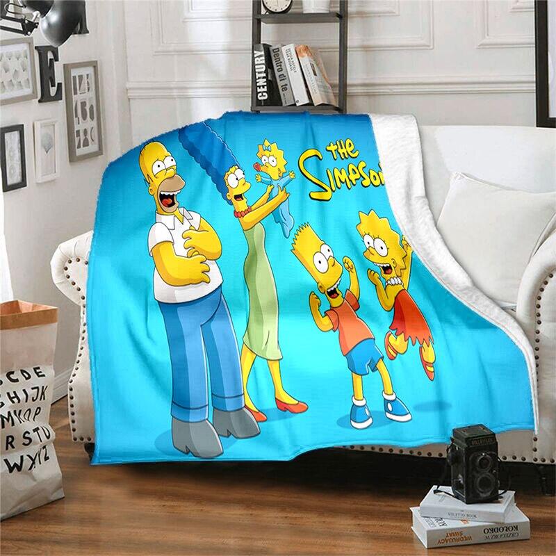 S-Симпсон Мягкий Плюшевый Диван-кровать Покрывало Мультяшное Современное Фланелевое Покрытие Одеяла Печатное Покрывало на Одеяло Подарок Пледы для Пикника