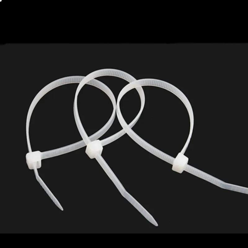 100 шт. Самоблокирующиеся пластиковые нейлоновые кабельные стяжки Белые 4x300 Кольцо-застежка Петля Обмотка Zip-органайзер 3x200 мм Промышленный набор