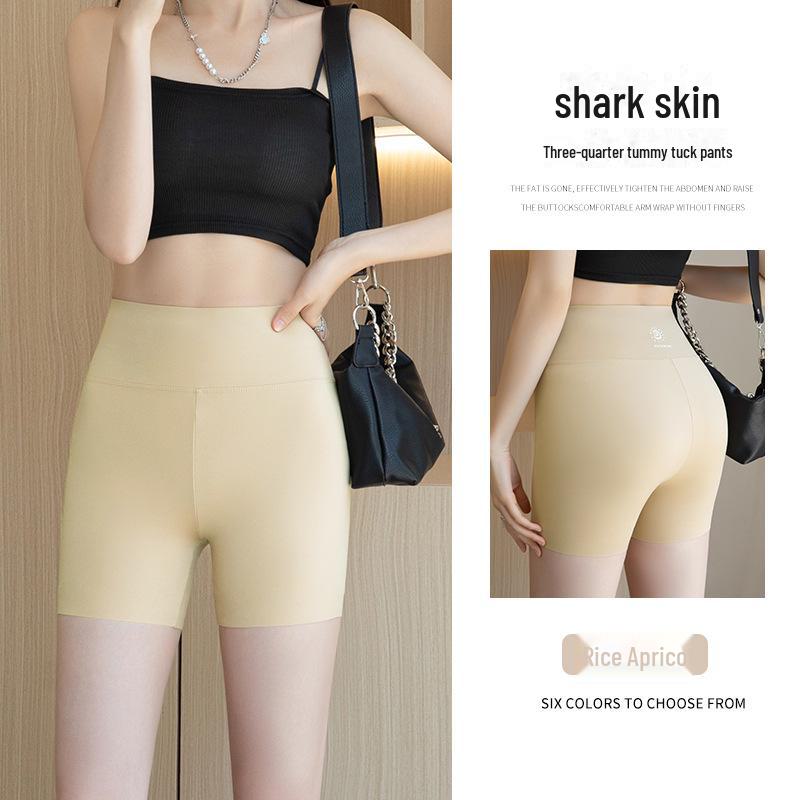 Женские бесшовные летние защитные шорты Shark Ice Silk: Леггинсы Anti-Exposure, утягивающие живот и бедра