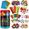 Handmade DIY Arts and Crafts Supplies Kit 500+ Piece Activity Material Set with EVA Letter Flowers
