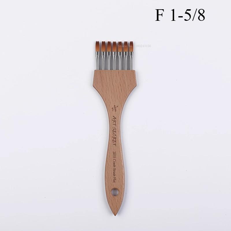 3pcs Multi-toothed Nylon Wool Flat/pointed-head Painting Brush Art Set Supplies Watercolor/ Acrylic Painting Creation Brushes