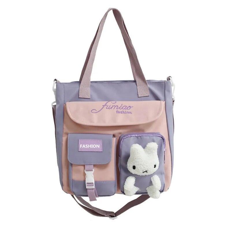 Женские школьные сумки-мессенджеры для женщин, сумки для девочек-подростков, парусиновая сумка с героями мультфильмов, водонепроницаемая нейлоновая сумка-тоут, сумки-ранцы