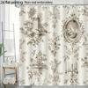 Классическая шторка для душа Toile с цветочным узором в стиле французского замка, винтажный декор для ванной комнаты, водонепроницаемая ткань, элегантный домашний стиль