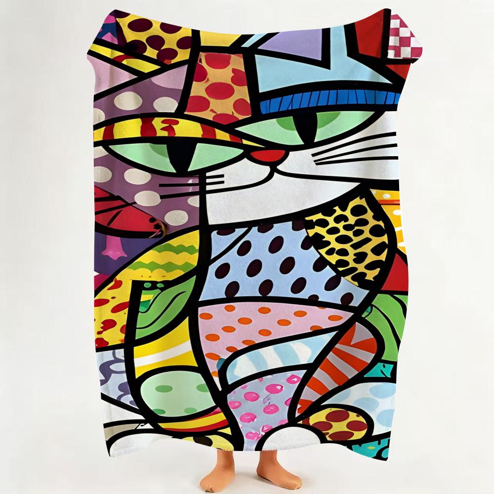 Художник R Romero B Britto Плед горячий Фланелевый плед Подходит для дивана Гостиной Спальни мягкий