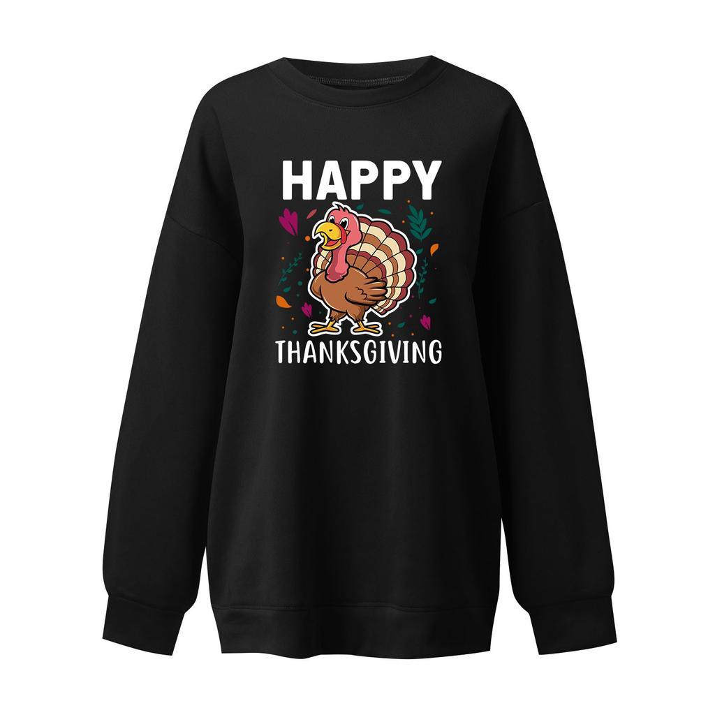 Women's Fashion Casual Long Sleeve Thanksgiving Printed Sweatshirt Top