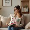 Strawberry Bow Decorative Pillowcase - 18x18 Inch Throw Pillow Covers Coverstrawberry Room Decor, Sweet Gift for Girls & Teens