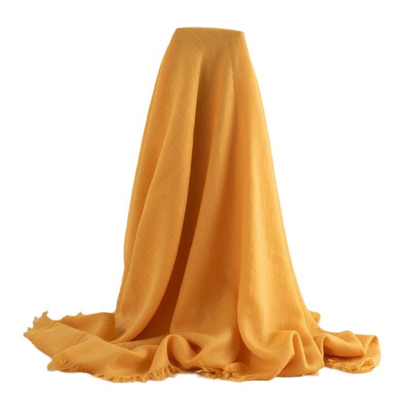 Solid Color Cotton And Linen Scarf Women'S High-End Sense Thin Long Yarn Scarf Sunscreen Shawl Commuter Simple Silk Scarf